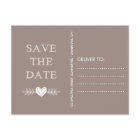 Rustikale Herzdoodles Save the Date Foto Postkarte