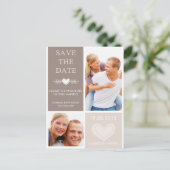 Rustikale Herzdoodles Save the Date Foto Postkarte (Stehend Vorderseite)