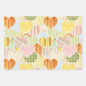 Rustikale Herzen Geschenkpapier Flachblatt-Set aus Set (Vorderseite 2)