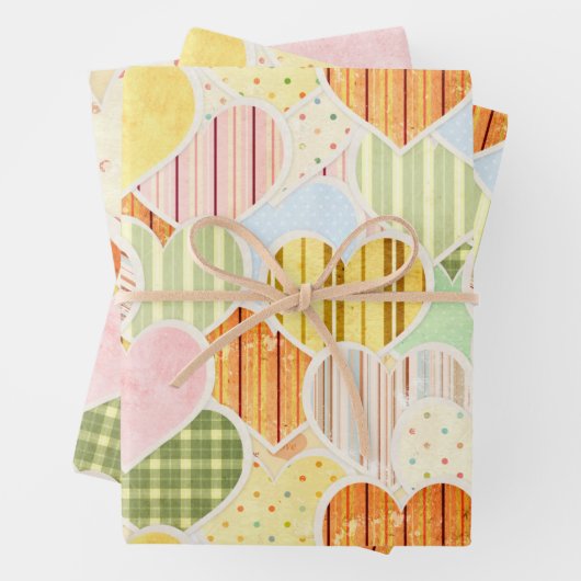 Rustikale Herzen Geschenkpapier Flachblatt-Set aus Set (Beispiel)