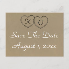Rustikale Herzen Save the Date Ankündigungspostkarte