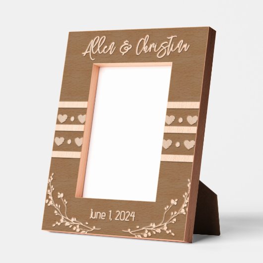 Rustikale Herzenshochzeit Geätzte Rahmen (Links)