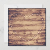 Rustikale Herzensholz Land Hochzeitseinladungen Einladung (Rückseite)