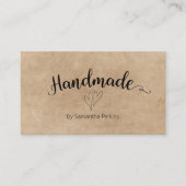 Rustikale Herzkalligraphie Rustikale Handarbeit Visitenkarte (Vorderseite)