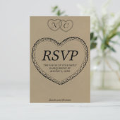 Rustikale Herzkarte RSVP Karte (Stehend Vorderseite)