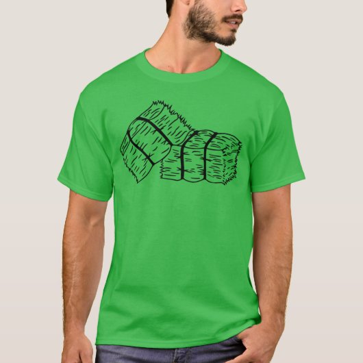 Rustikale Heuballen-Skizze T-Shirt (Vorderseite)