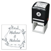 Rustikale Hexagon-Blätter Save the Date Permastempel (Beispiel)