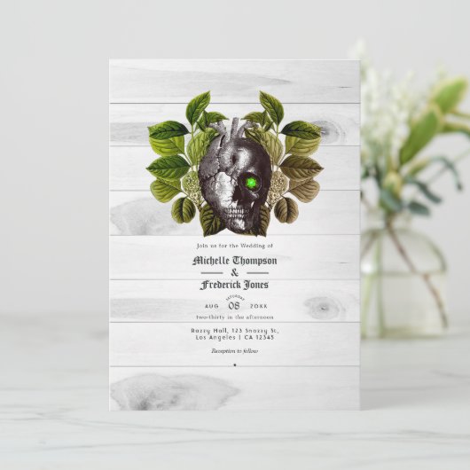 Rustikale Hexenheirat Einladung (Stehend Vorderseite)