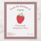 Rustikale Himbeere Weinflasche Etikett Aufkleber (Einzelnes Label)