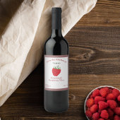 Rustikale Himbeere Weinflasche Etikett Aufkleber