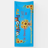 Rustikale himmelblaue Sonnenblumen-Lehrer-Klassenz Banner (Vertikal)