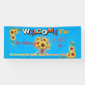 Rustikale himmelblaue Sonnenblumen-Lehrer-Klassenz Banner (Horizontal)