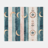 Rustikale himmlische Streifen Mond Sonne Erdig (10 Fleecedecke (Vorderseite (Horizontal))