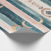 Rustikale himmlische Streifenmond Sonne Erdig (10) Geschenkpapier (Ecke)
