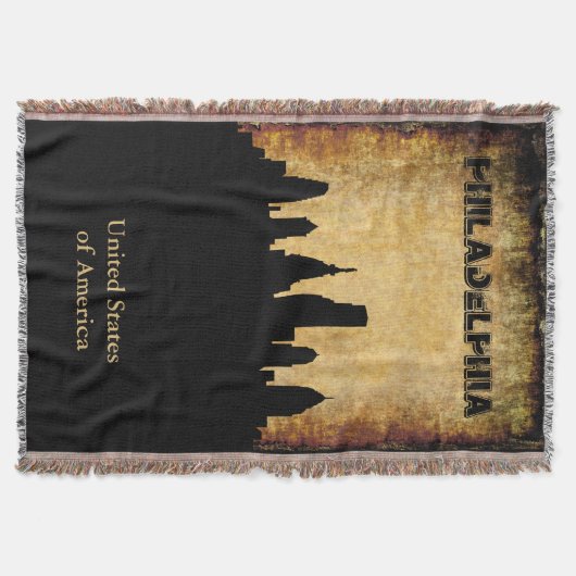 Rustikale Hintergrund-Philadelphia-Skyline Decke (Vorderseite)