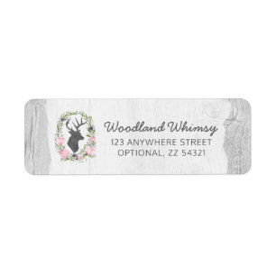Rustikale Hirsch-Silhouette Blumen-Rücksendeadress