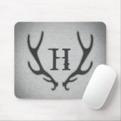 Rustikale Hirschantler Graue Imitate begraben Text Mousepad (Mit Mouse)