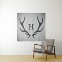 Rustikale Hirschantler Graue Imitate begraben Text