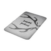 Rustikale Hirschantler Graue Imitate Burlap Countr Badematte (Schrägansicht)