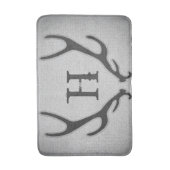 Rustikale Hirschantler Graue Imitate Burlap Countr Badematte (Vorderseite Vertikal)