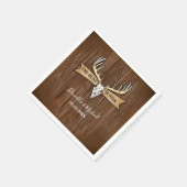 Rustikale Hirschantler Hochzeitsjagd ist vorbei Serviette (Ecke)