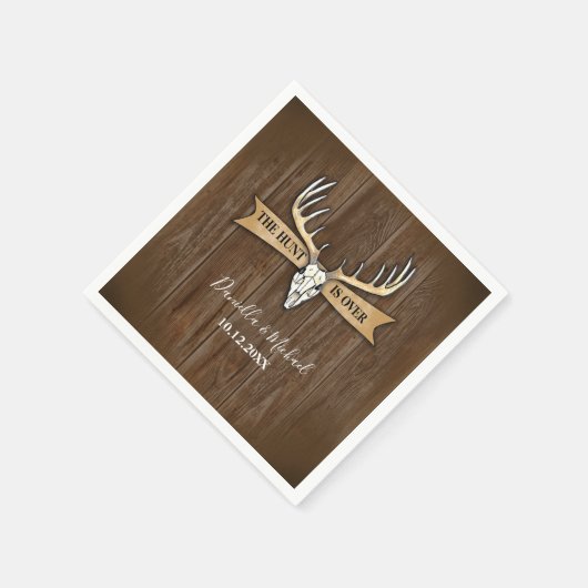 Rustikale Hirschantler Hochzeitsjagd ist vorbei Serviette (Ecke)
