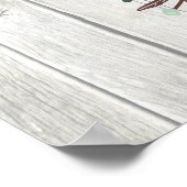 Rustikale Hirschantler mit Blume Poster (Ecke)