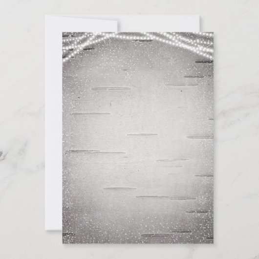 Rustikale Hirschantler & Winterhochzeit Einladung (Rückseite)