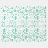 Rustikale Hirschbärenfox Kunstmuster Fleece (Vorderseite (Horizontal))