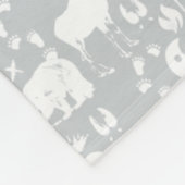 Rustikale Hirschbärenfox Kunstmuster Fleece (Ecke)