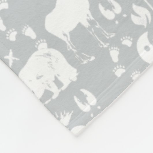 Rustikale Hirschbärenfox Kunstmuster Fleece (Ecke)