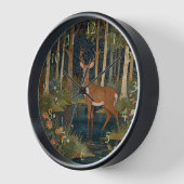 Rustikale Hirschböhmische Waldlandschaft Uhr (Winkel)