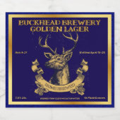 Rustikale Hirschbuckköpfe auf der Zuhause im Detai Bierflaschenetikett (Einzelnes Label)