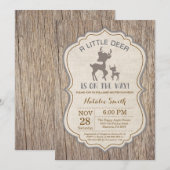 Rustikale Hirschdusche Einladung (Vorne/Hinten)