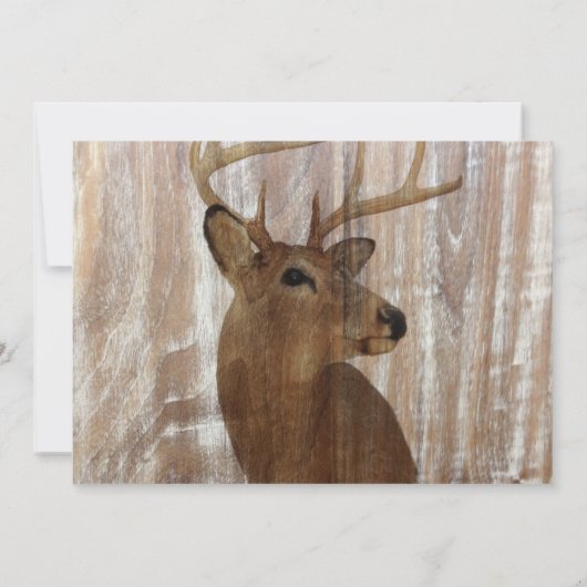 Rustikale Hirsche die Jagd ist über Hochzeitseinla Einladung (Rückseite)