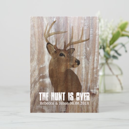 Rustikale Hirsche die Jagd ist über Hochzeitseinla Einladung (Stehend Vorderseite)