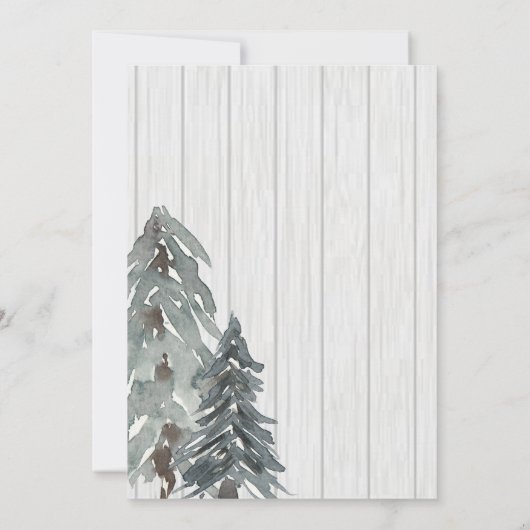 Rustikale Hirsche gibt es fast hier eine Babydusch Einladung (Rückseite)