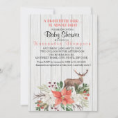 Rustikale Hirsche gibt es fast hier eine Babydusch Einladung (Vorderseite)