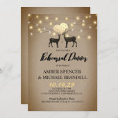 Rustikale Hirsche Liebe Probe Dinner Einladung (Vorne/Hinten)