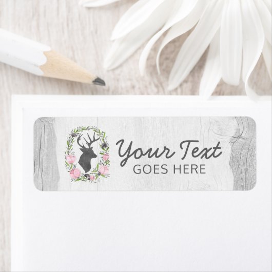 Rustikale Hirsche Silhouette Blumenreath Cameo auf (Insitu)