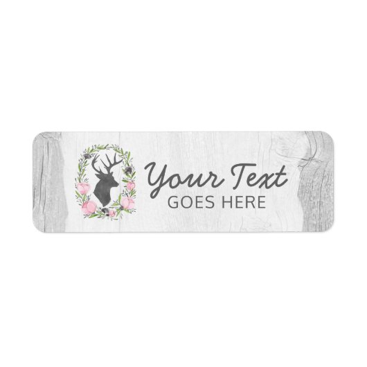 Rustikale Hirsche Silhouette Blumenreath Cameo auf (Vorne)