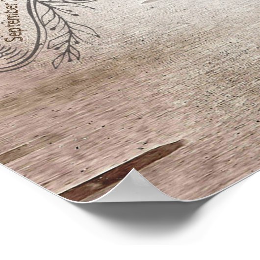 Rustikale Hirsche und Zweige Birch Wedding Banner  Poster (Ecke)