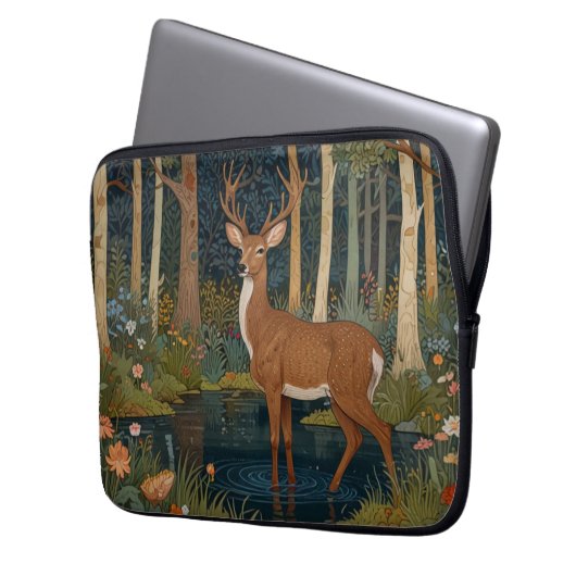 Rustikale Hirschgewächse Laptopschutzhülle (Vorderseite Links)
