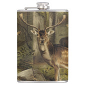 Rustikale Hirschgeweih-Personalisierte-Flasche Flachmann (Vorderseite)