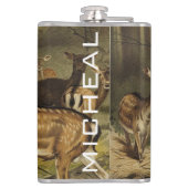 Rustikale Hirschgeweih-Personalisierte-Flasche Flachmann (Rückseite)
