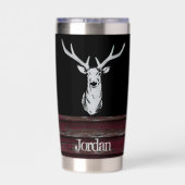 Rustikale Hirschjagd Buck Antler Name Thermobecher (Rückseite)