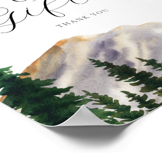 Rustikale Hirschkarten und Geschenke Zeichen Poster (Ecke)