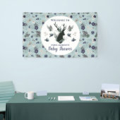 Rustikale Hirschkopf Blue Floral Baby Dusche Willk Banner (Messeveranstaltung)