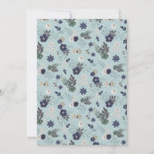 Rustikale Hirschkopf Blue Floral Moderne Babydusch Einladung (Rückseite)