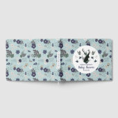 Rustikale Hirschkopf Blue Floral Moderne Babydusch Gästebuch (Voll)